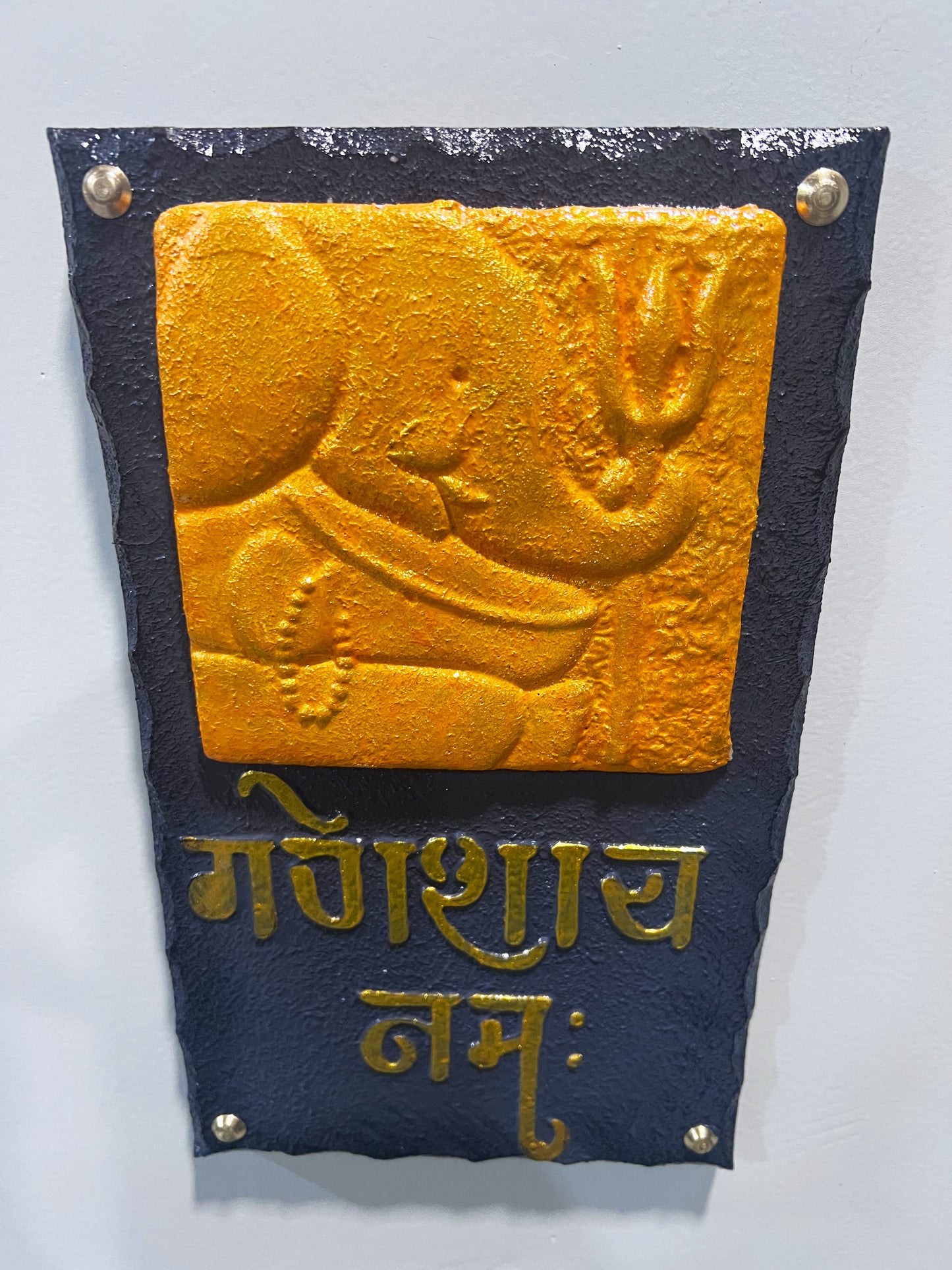 The Bombay Craft House™ Lord Ganesha 3D Mural Wall-Art with Texture Mantra For Home Decor.