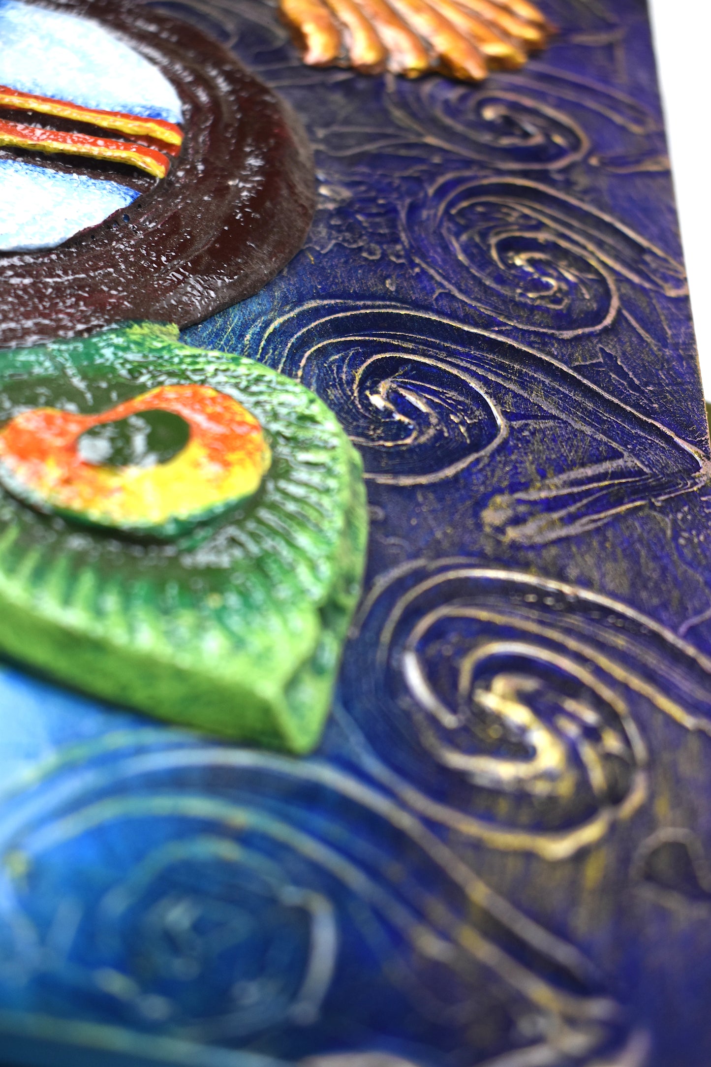 The Bombay Craft House™ Lord Krishna 3D Mural Wall-Art with Texture Mantra For Home Decor.