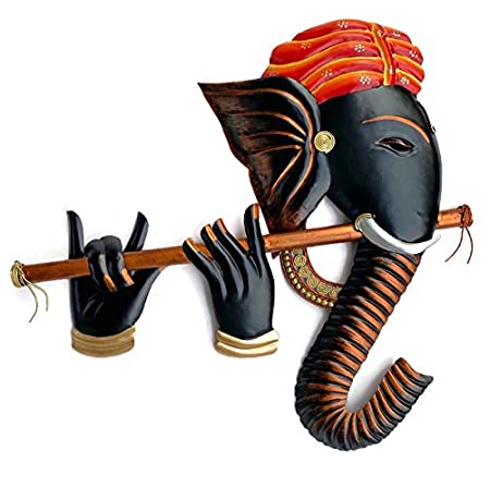 The Bombay Craft House™ Bansuri Ganesha Metal Wall Art For Home Decor.