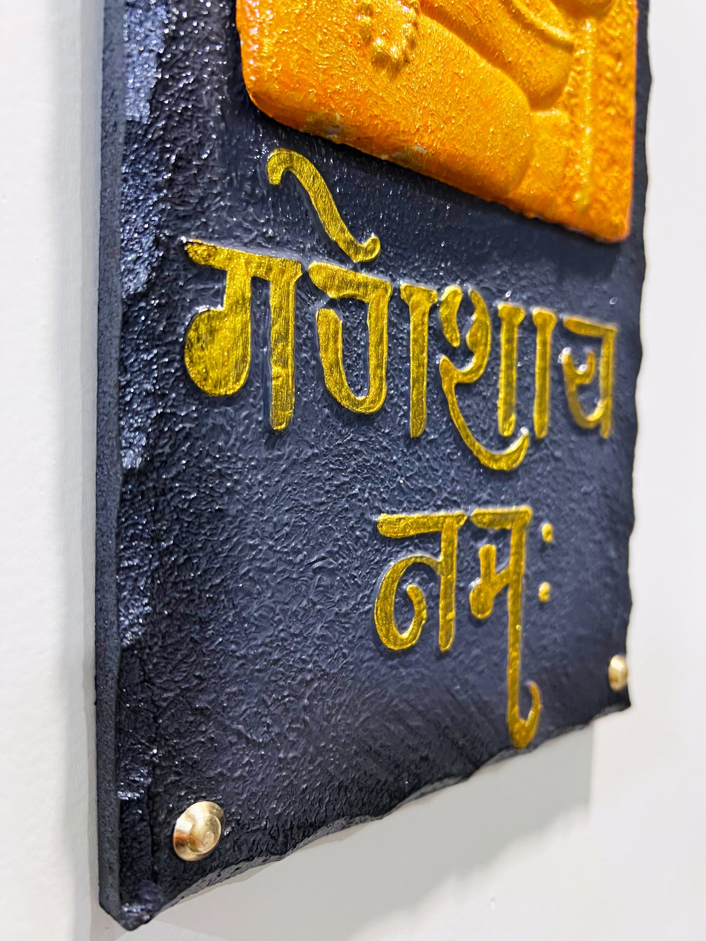 The Bombay Craft House™ Lord Ganesha 3D Mural Wall-Art with Texture Mantra For Home Decor.